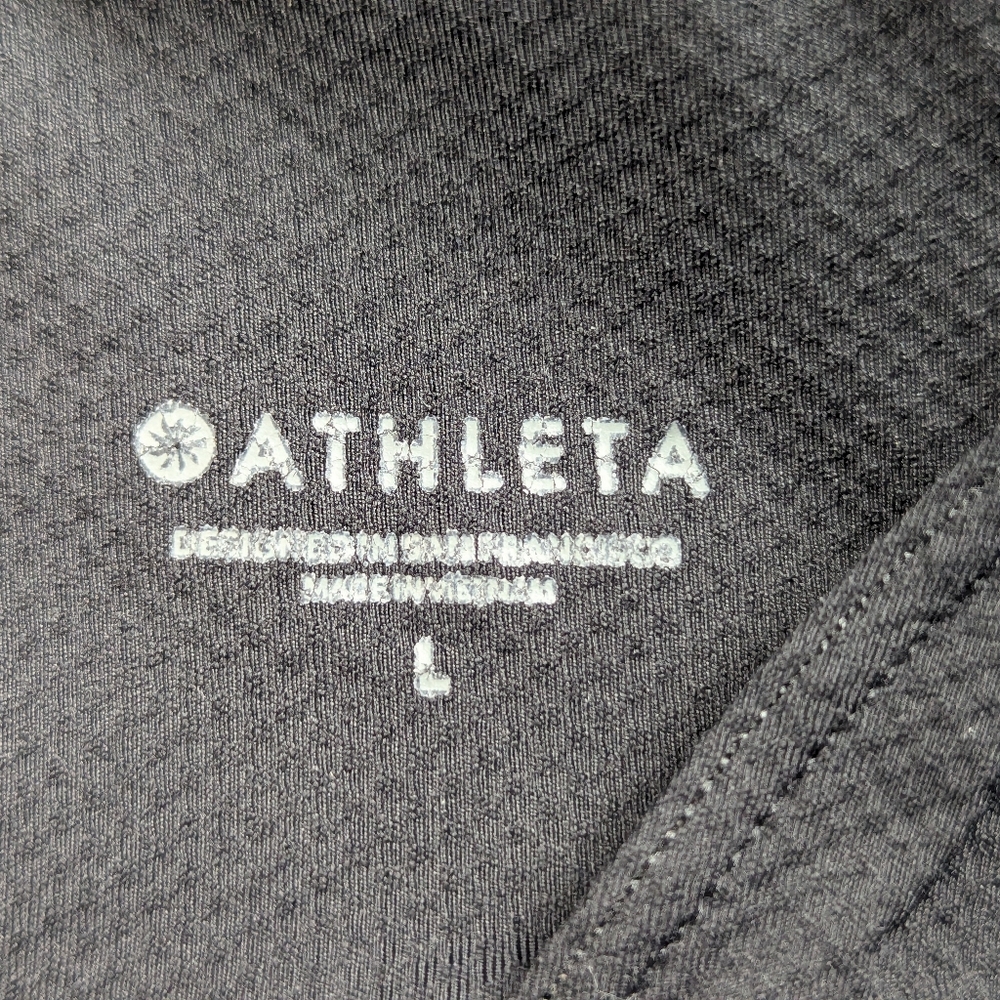 Athleta Sports Bra Cross Back Black Sporty Athletic Gym Exercise Minimal Large - Picture 4 of 5